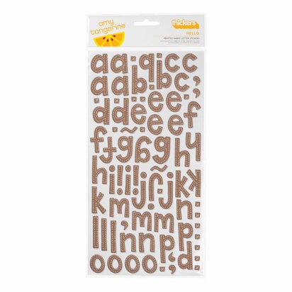 American Crafts Thickers Amy Tangerine Hello Alphabet Chipboard Truffle Fabric (162 Piece)