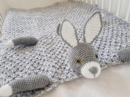 3in1 Woodland Bunny Baby Blanket