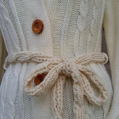 Cabled Cardigan Sash