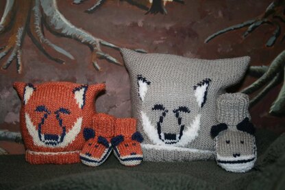 Fox and Wolf Cub Baby Hat and Booties