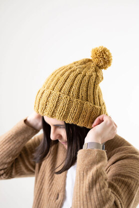 Bergen Beanie in Lion Brand Basic Stitch Anti Microbial - M23005BSAM - Downloadable PDF