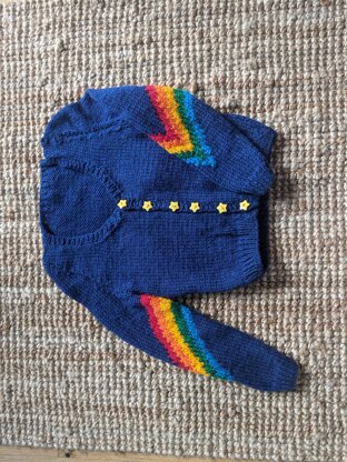 Cosy Rainbow Cardigan - Free Cardigan Knitting Pattern For Kids in Paintbox Yarns Simply Aran by Pai