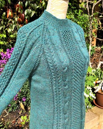 Cabled Raglan Sweater