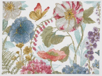 DMC Rainbow Seeds Flowers I Cross Stitch Kit - 22cm x 30cm 