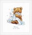 Vervaco Teddy and Blanket Birth Sampler Cross Stitch Kit - 20 x 22cm