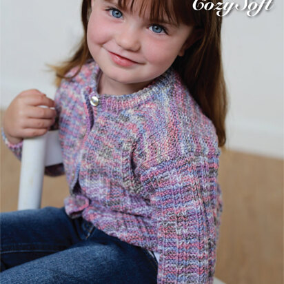 Garter Rib Cardigan in Ella Rae Cozy Soft Print - ER5-01