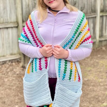 Rainbow & Storm Pocket Shawl