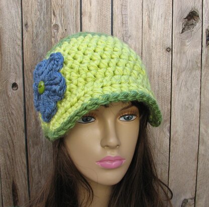 Green crochet hat