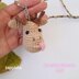 Moose keychain crochet pattern, Amigurumi tiny elk charm crochet, Moose ornament, Christmas keepsake, cute moose handmade gift