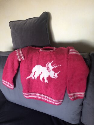 Esme's pink dinosaur jumper