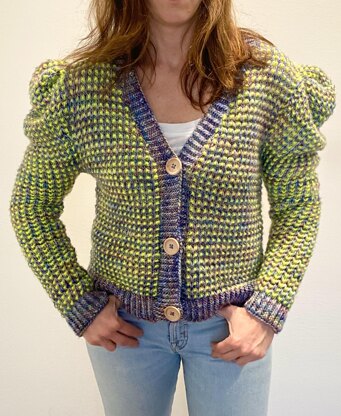 Puff Sleeve Cardigan Knitting pattern by Vanessa cayton | LoveCrafts