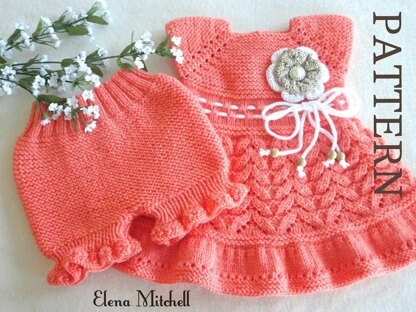 Knitting PATTERN Baby Dress Knitted Baby Pants by Elena Mitchell