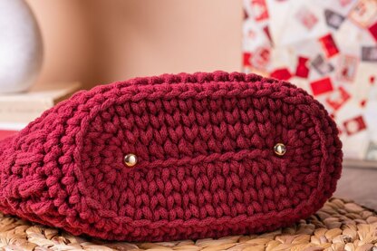 Cotton crochet shoulder bag "Glass of wine"