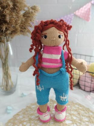 Doll Knitting Pattern - Knitted Doll Anyuta