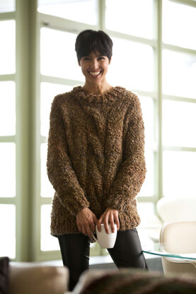 Cozy Textured Pullover in Lion Brand Homespun Thick & Quick - L32012