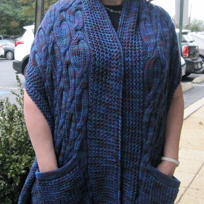 Warm Tahoe Pocket Shawl