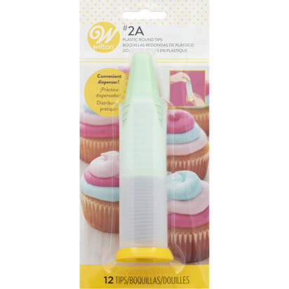 Wilton Pop-Up Piping Tip Dispenser with 12 Disposable Piping Tips, Tip 2A