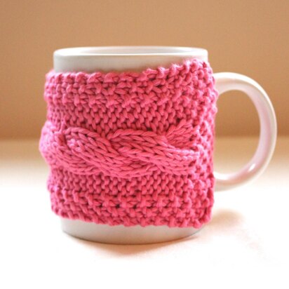 0035 - Knitted Cabled Cup Cozy