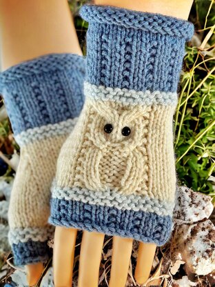 Owl Fingerless Gloves