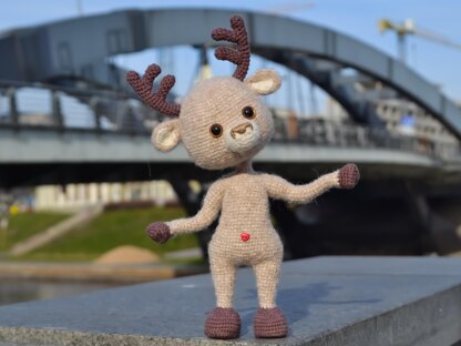 Little Reindeer Crochet Pattern, amigurumi toy PDF