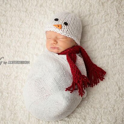Christmas Baby  Snowman, Newborn Snowman Hat and Scarf