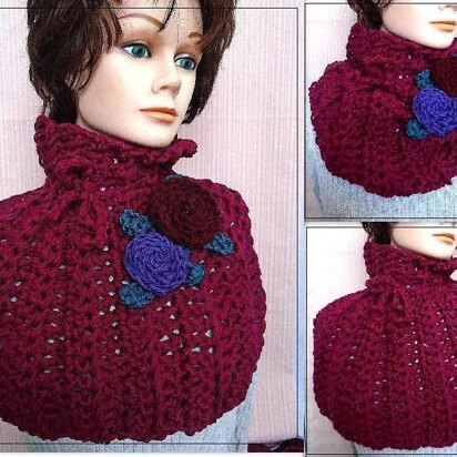 741 TURTLE NECK COWL and flower cluster