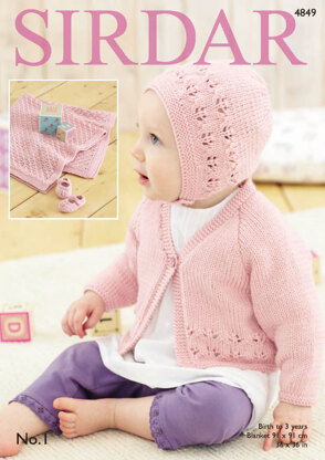 Cardigan, Bonnet, Shoes and Blanket in Sirdar No.1 - 4849 - Downloadable PDF