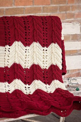 Classic Cable Chevron Afghan