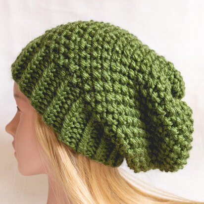 Moss Stitch Slouch Hat made with King Cole Big Value Super Chunky Yarn