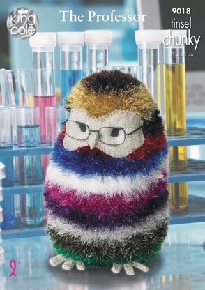 The Professor Owl & Mr Prickles The Giant Hedgehog in King Cole Tinsel Chunky & DK - 9018 - Downloadable PDF