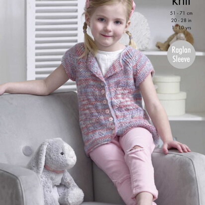 Cardigan & Smock Top in King Cole Comfort Kids DK & Comfort Baby DK - 5111 - Downloadable PDF