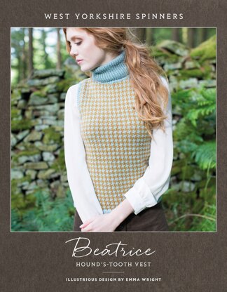 Beatrice Hound's Tooth Vest  in West Yorkshire Spinners Illustrious - DBP0025 - Downloadable PDF