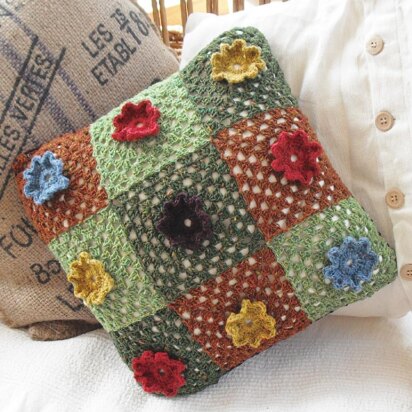 Flower power granny cushion