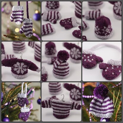 Christmas Glamour Mini Bead & Stripe Baubles Pattern