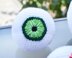 Crochet eyeballs. Creepy eyes. Halloween spooky eyes. Eyeball with blood vessels