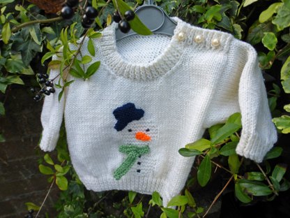 Snowman Christmas Jumper for Babies and Toddlers in DK