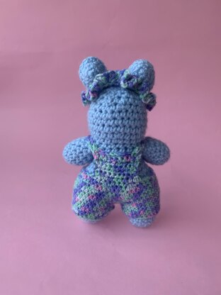 Crochet Blue Bear with Dungarees