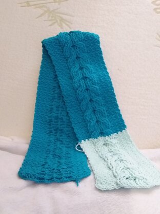 Wheat cabled scarf in cotton
