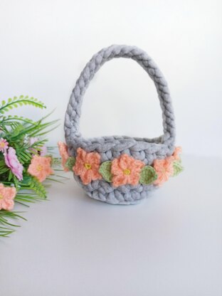 Crochet basket pattern, Easter basket easy crochet pattern