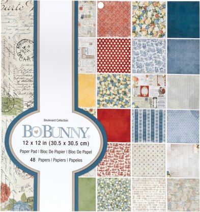 American Crafts BoBunny Single-Sided Paper Pad 12"X12" 48/Pkg - Boulevard, 24 Designs/2 Each