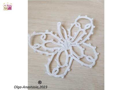 Openwork white butterfly crochet