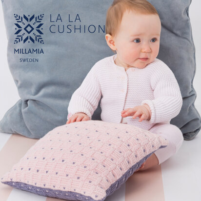 "La La Cushion" - Cushion Knitting Pattern For Home in MillaMia Naturally Soft Merino by MillaMia