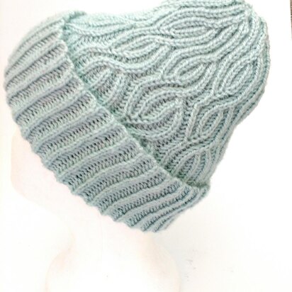 Wide Brioche Cable Hat