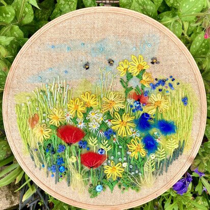 Rowandean Cornflower Meadow Embroidery Kit