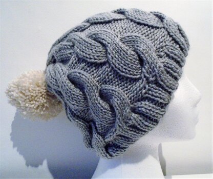 Aran Cable Beanie Pom Pom hat