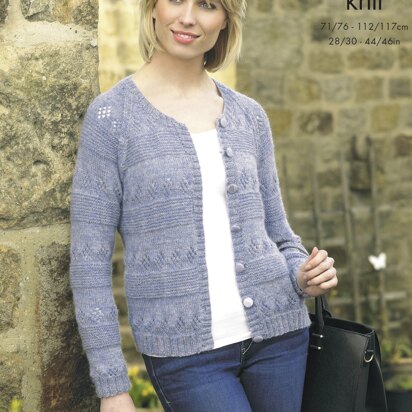 Cardigan & Sweater in King Cole Panache DK - 4271 - Downloadable PDF