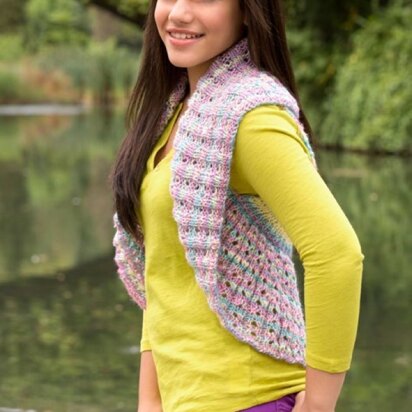 Teen Endless Circle Vest in Red Heart Boutique Unforgettable - LW3949 - knitting pattern