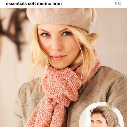 Hats & Scarves in Rico Essentials Soft Merino Aran - 190