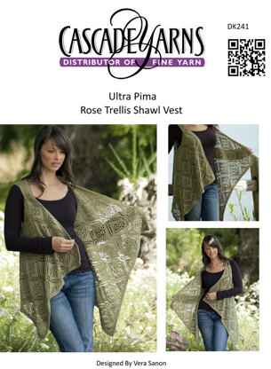 Rose Trellis Shawl Vest in Cascade Ultra Pima - DK241