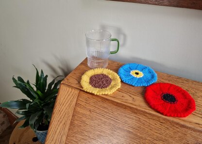 PDF Sunflower, Forget-me-not & Poppy Coasters